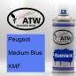 Preview: Peugeot, Medium Blue, KMF: 400ml Sprühdose, von ATW Autoteile West.